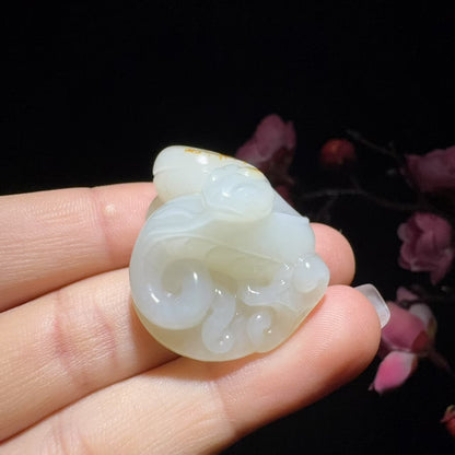和田玉籽料腰缠万贯挂件
