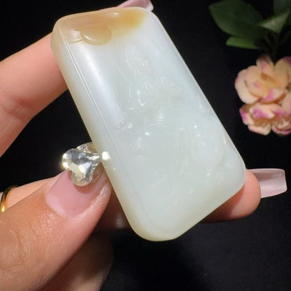 和田玉糖白玉普贤菩萨