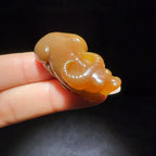 和田玉糖白挂件牛