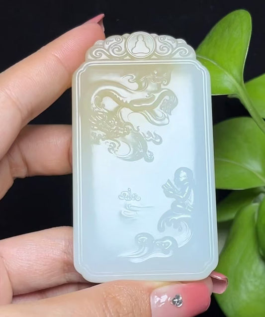 新疆和田玉且末糖羊脂玉望子成龙
