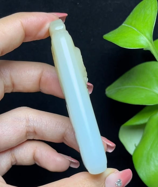 新疆和田玉且末糖羊脂玉望子成龙