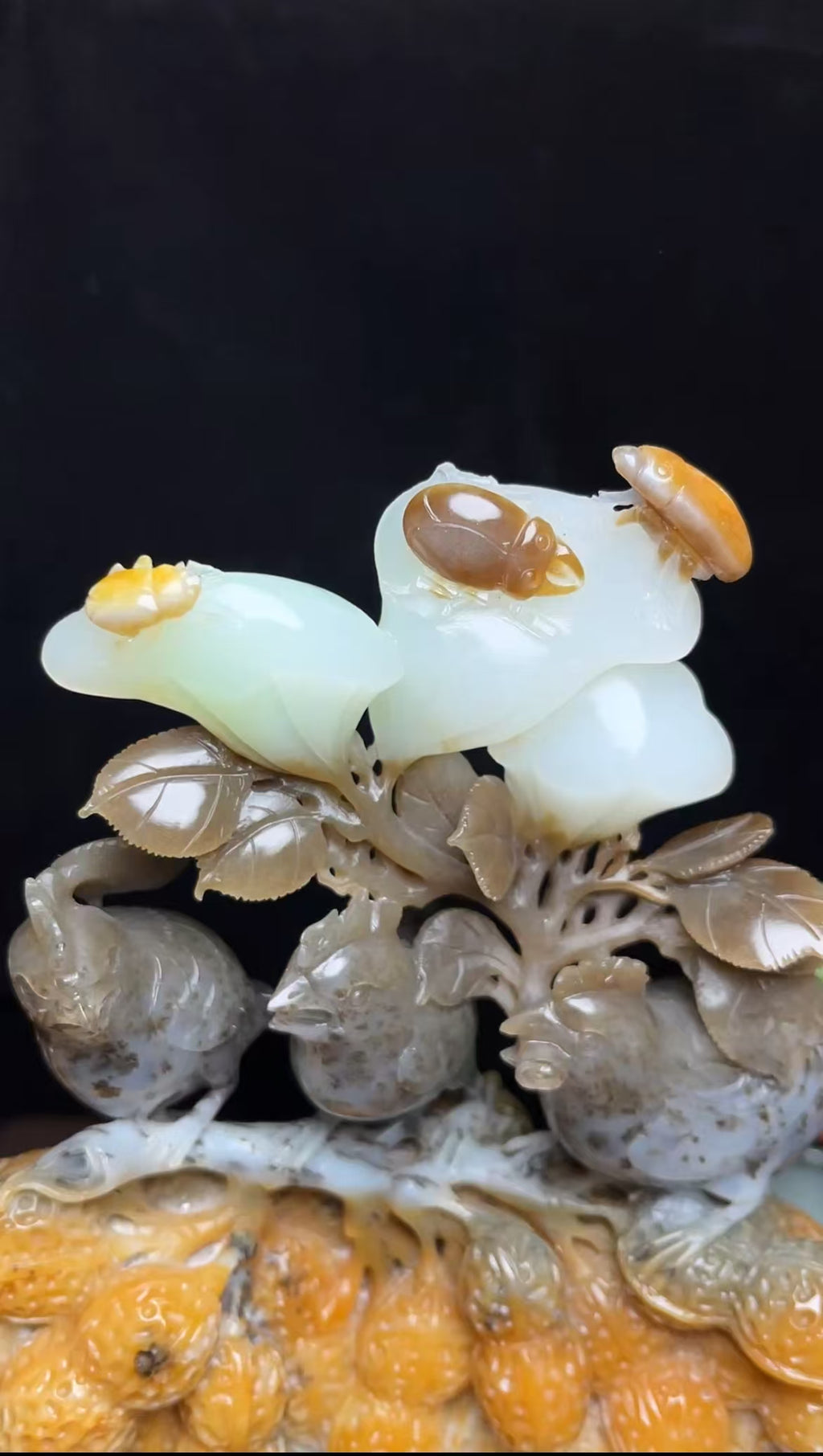 和田玉五色特色料带翠连升三级