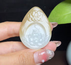 新疆和田玉且末糖白羊脂玉一路守护挂件