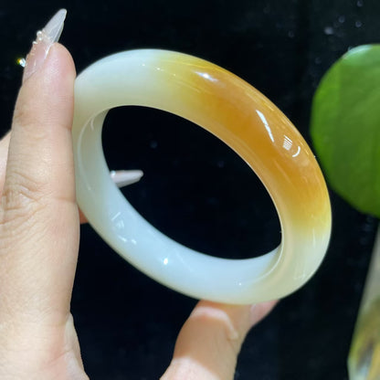 和田玉糖白玉手镯一套