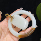 和田玉糖白玉手镯一套