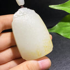 和田玉籽料无事牌挂件