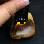 和田玉-聚黄皮青花底籽料手把件