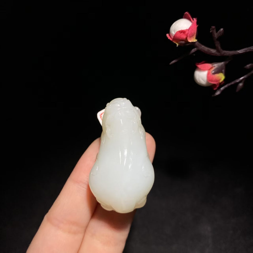 和田山料白玉貔貅挂件