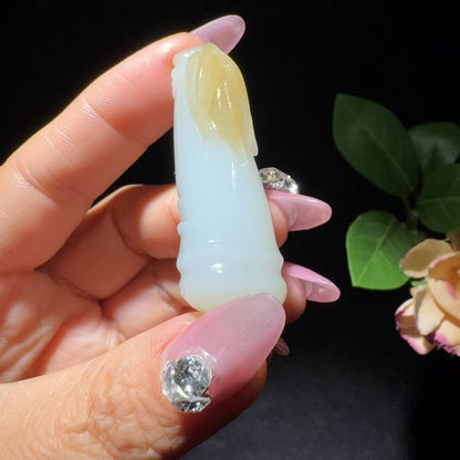 和田玉糖白挂件竹节挂件
