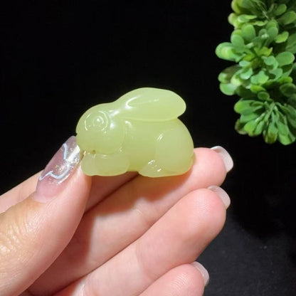和田玉黄玉挂件生肖兔