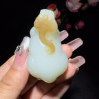 和田玉糖白挂件貔貅