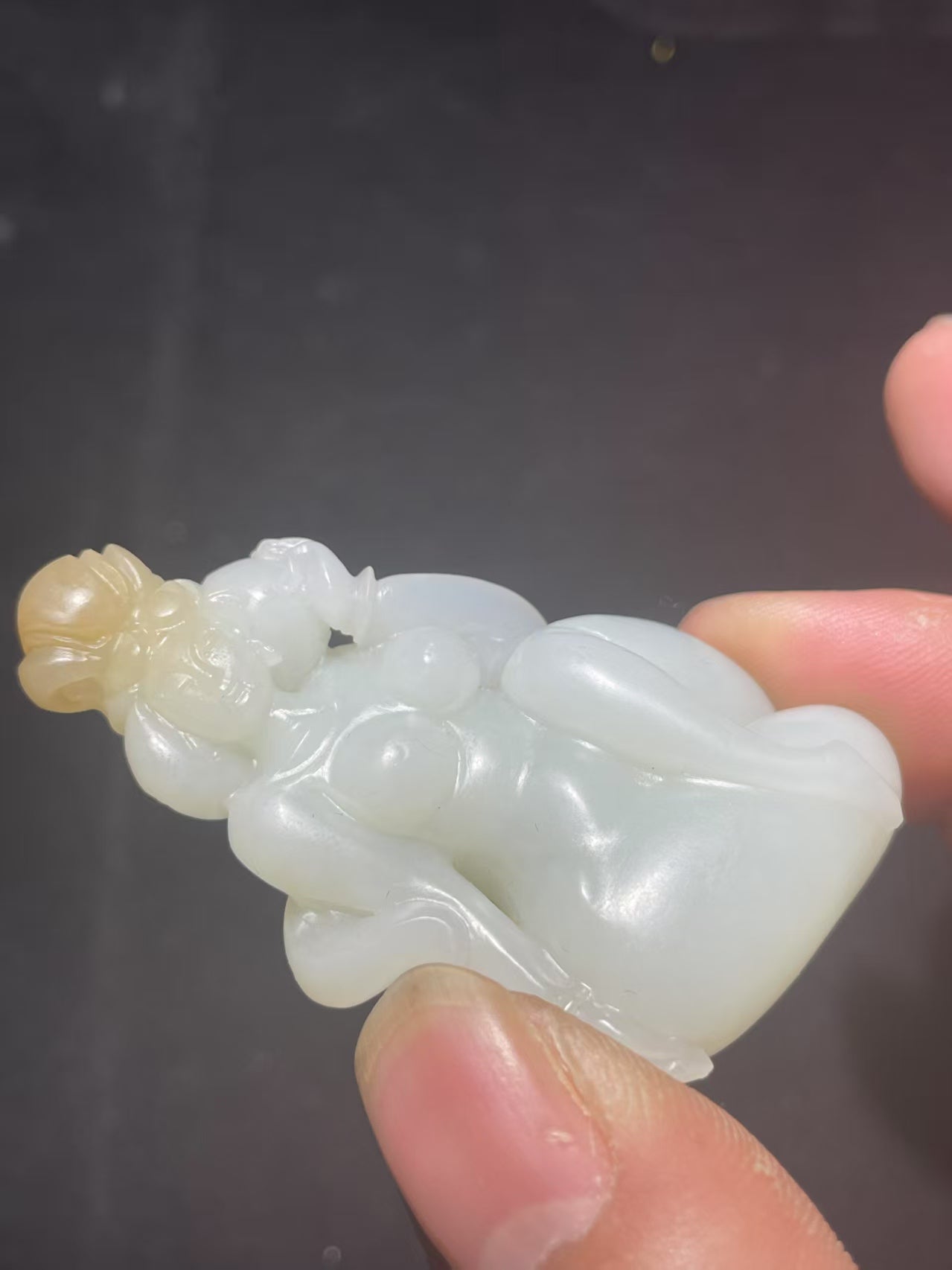 和田玉糖白【玉美人】挂件