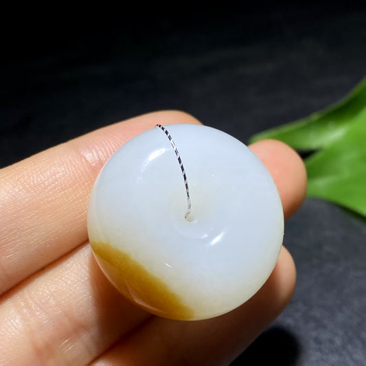 和田玉糖白玉平安扣