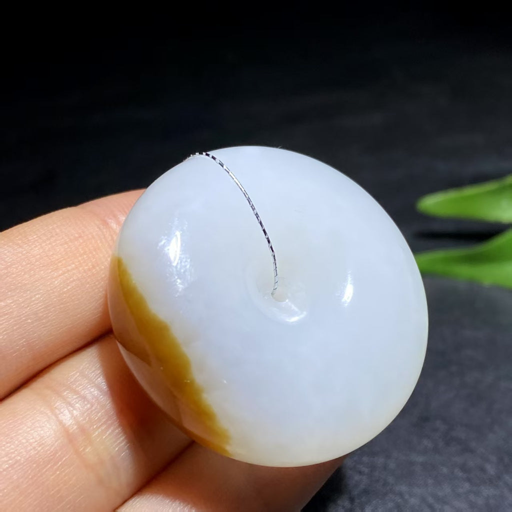 和田玉糖白玉平安扣