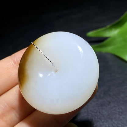 和田玉糖白玉平安扣