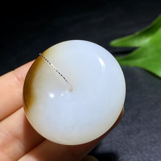 和田玉糖白玉平安扣