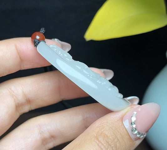 和田玉冰种羊脂玉观音挂件