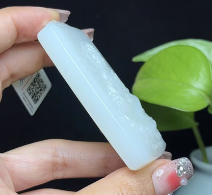 和田羊脂玉观音挂件