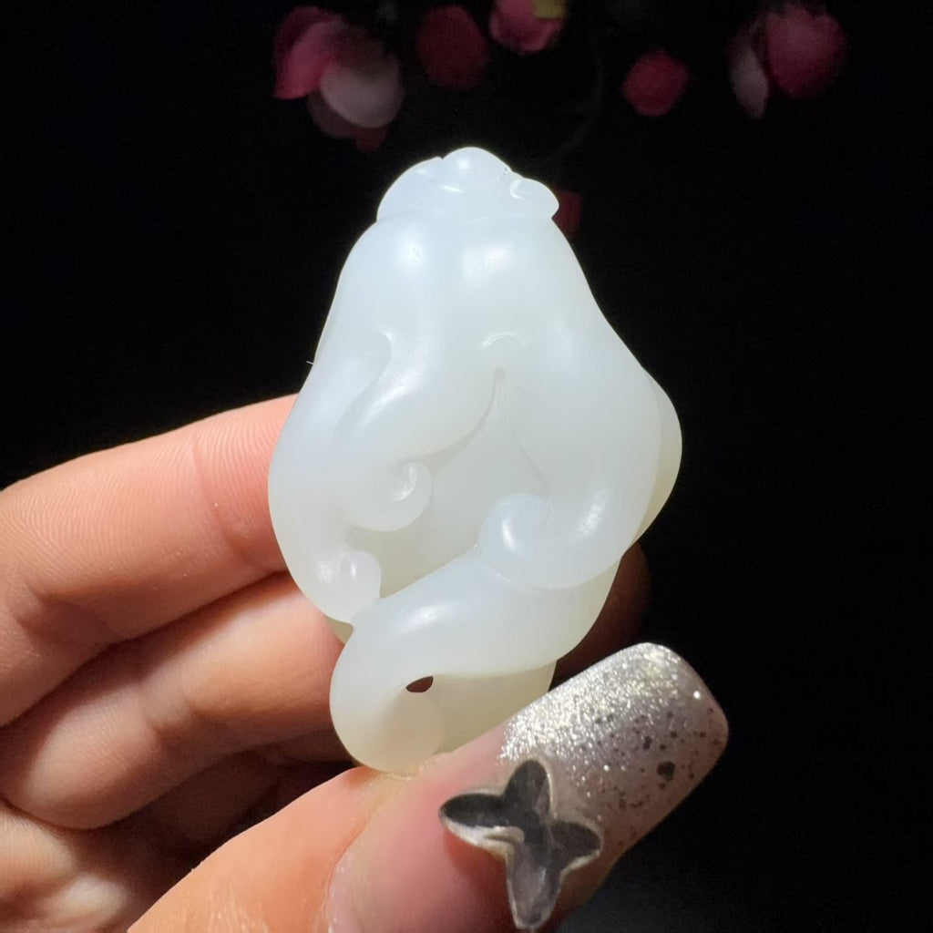 和田玉籽料挂件福寿天下挂件