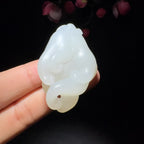 和田玉籽料挂件福寿天下挂件