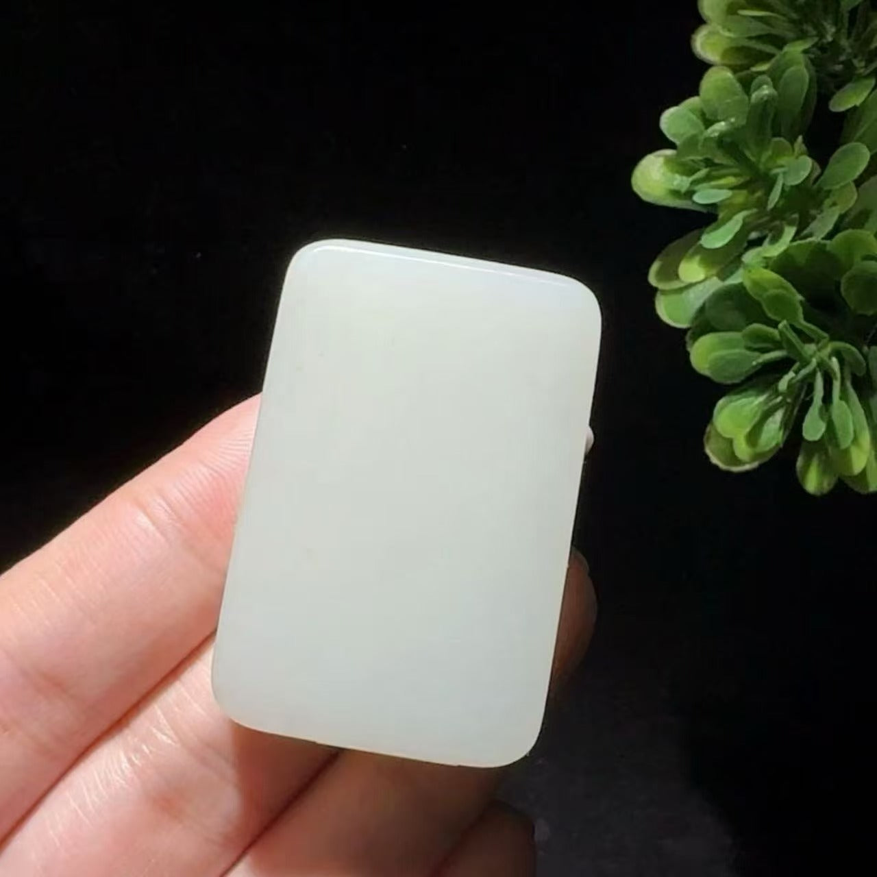 和田玉糖白佛牌挂件