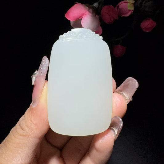 和田玉白玉平安牌