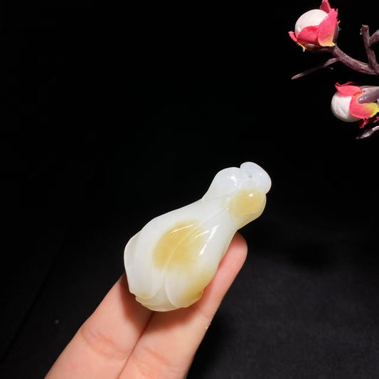 和田山料糖白玉玉兰花挂件