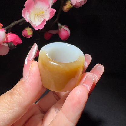 和田玉糖白玉扳指