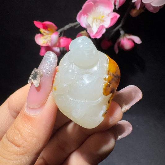 和田玉籽料挂件佛公