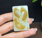新疆和田玉且末糖白羊脂玉年年有余挂件