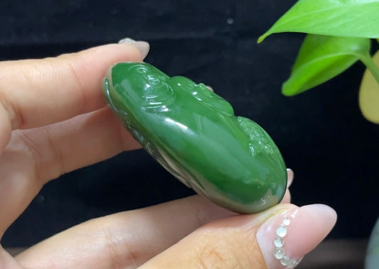 和田玉碧玉佛公挂件