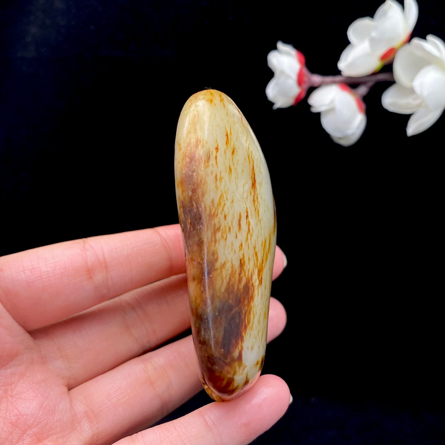 和田玉-洒金皮带聚黄皮白肉籽料原石