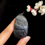 和田玉-青花籽料【龙挂件】