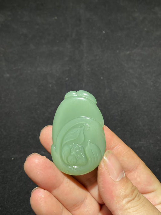 和田玉碧玉粉青佛公挂件