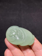 和田玉碧玉粉青佛公挂件