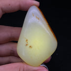 和田玉-聚黄皮青白肉籽料手把件