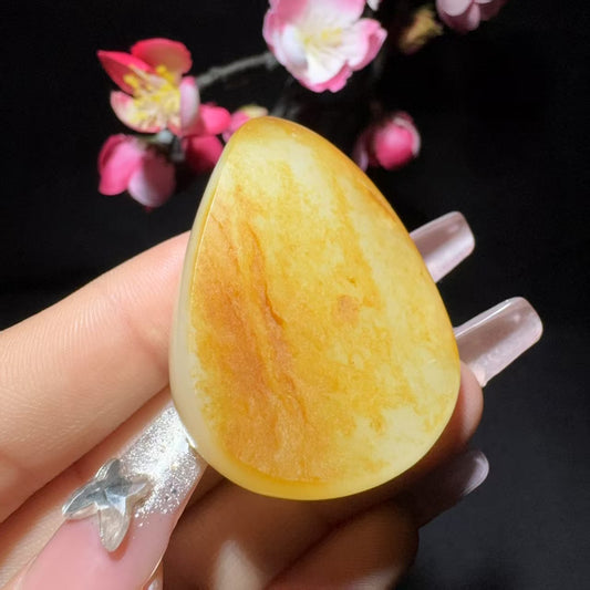 和田玉籽料平安牌挂件