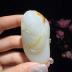 和田玉籽料挂件财神