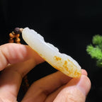 和田玉籽料文殊菩萨挂件