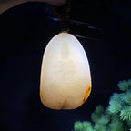 和田玉籽料文殊菩萨挂件