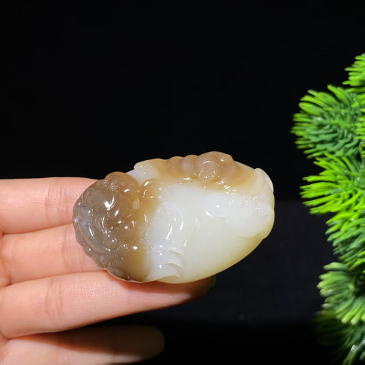 和田糖白玉财富双全挂件（79.8g）