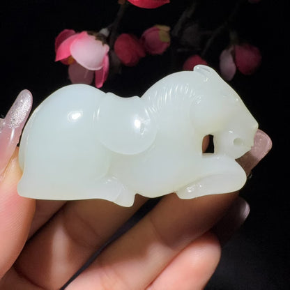 和田玉白玉挂件马到成功（46.9g）