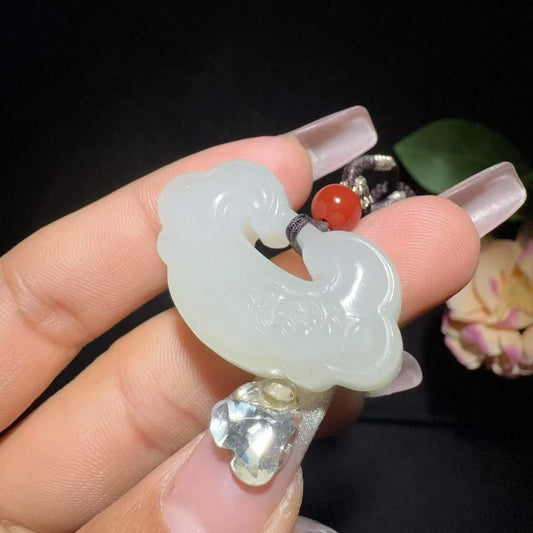 和田玉白玉平安锁（14.8g）