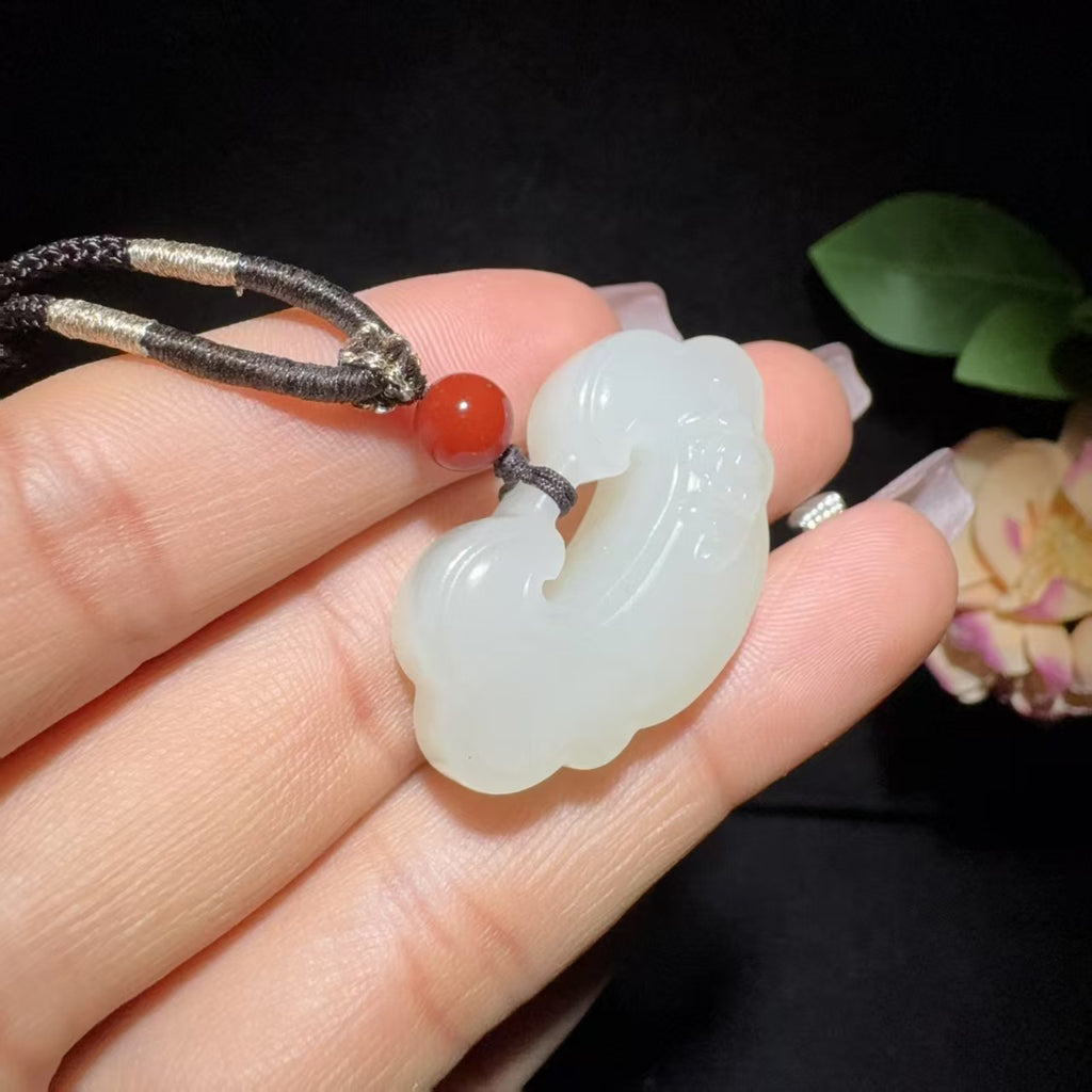 和田玉白玉平安锁（14.8g）