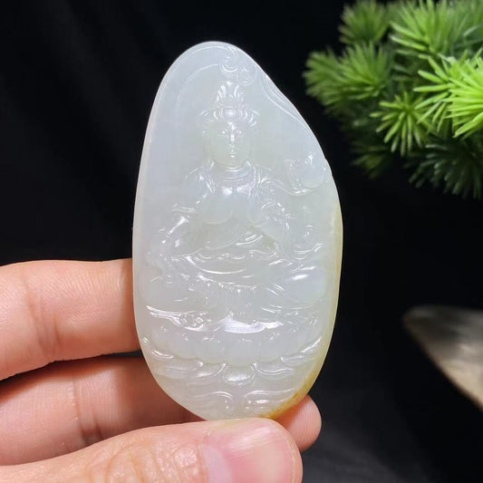 和田玉籽料观音挂件（40.3g）