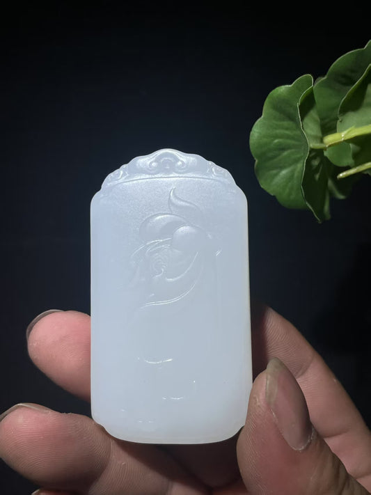 和田白玉观音牌挂件（73.3g）