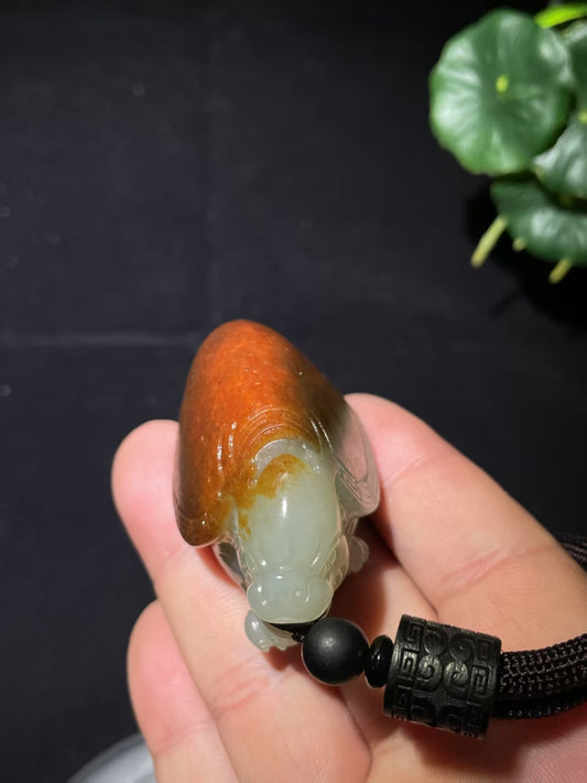 和田玉籽料龙龟手把件（86.7g）