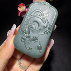 和田玉塔青普贤菩萨挂件（55.8g）