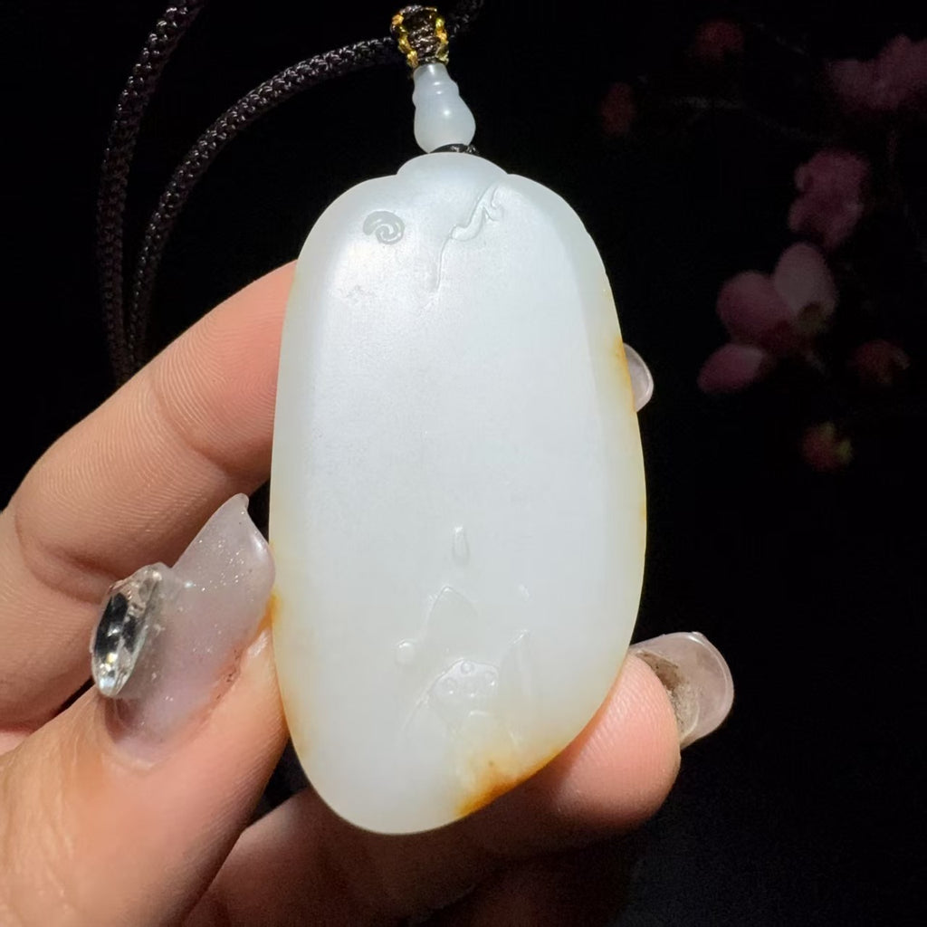 和田玉籽料普贤菩萨挂件（26.1g）