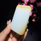 和田玉糖白平安牌挂件（85.0g）
